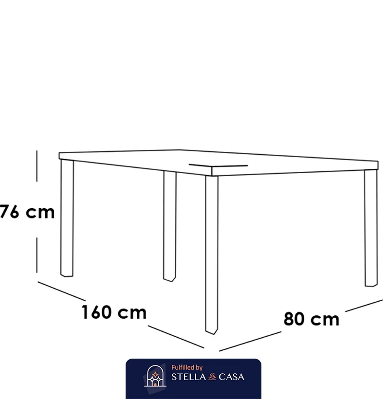 stellalacasa - ستيلا DN09-2 غرفة سفرة مودرن 160 سم خشبي و اسود STELLA-DN09 - الصورة 4