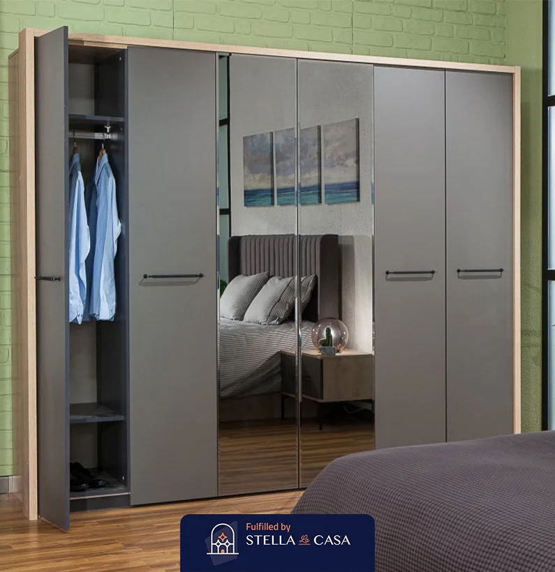 stellalacasa - ستيلا RAD05-3 دولاب ملابس رمادى STella-RA-D05 - الصورة 2