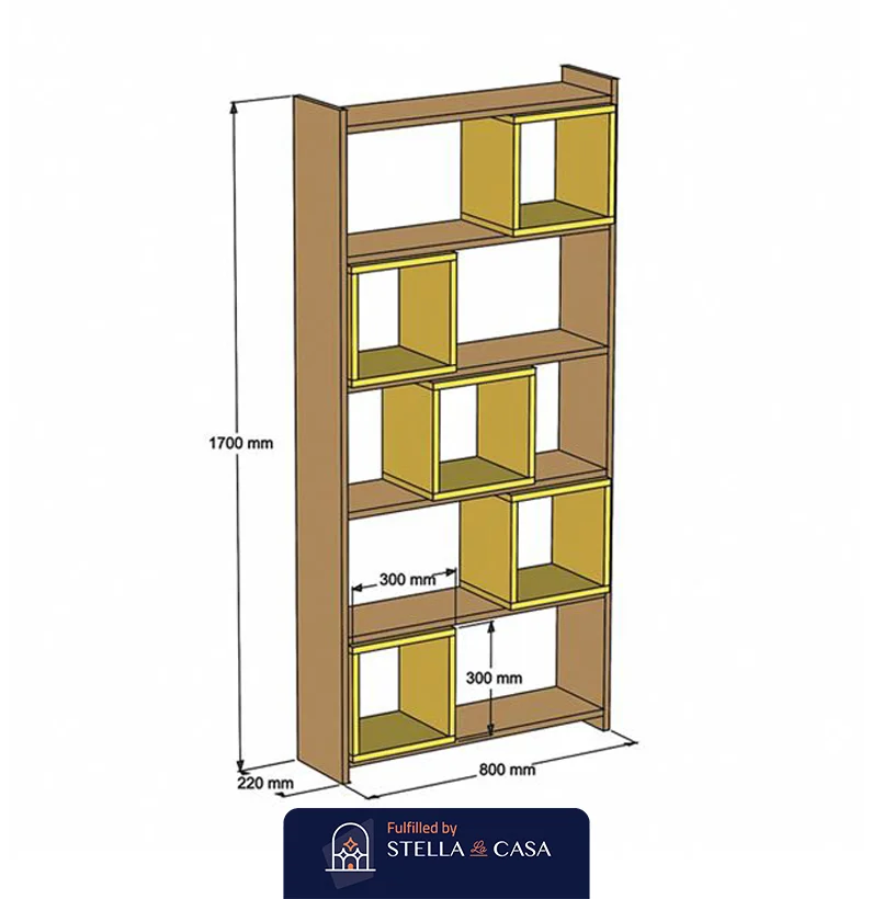 STELLA-sh06 مكتبة مودرن خشبي و رمادي Stella-SH06 - الصورة 2